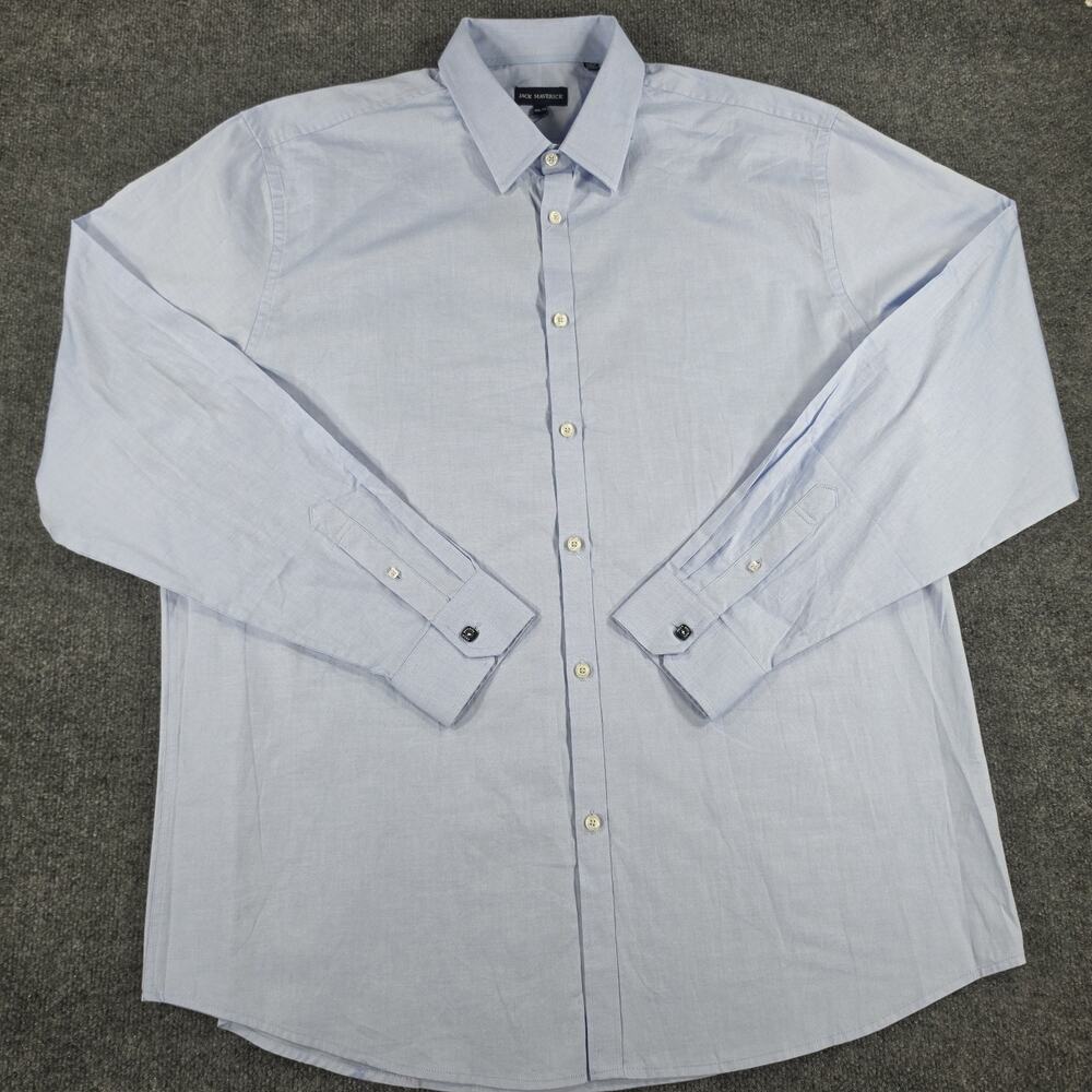 Jack Maverick Men's Dress Shirt XXL Tall Blue Long Sleeve French Cuff NWT